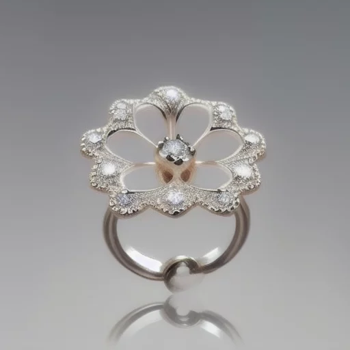 1999234393-perfect crystal flower snake ring, brilliant, beautiful, balanced, shiny, transparent, symmetrical.webp